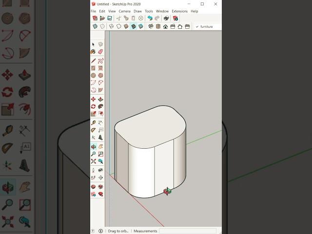 How To Make Round Corners In SketchUp #shorts #sketchup #sketchuptutorial #designgorhythm
