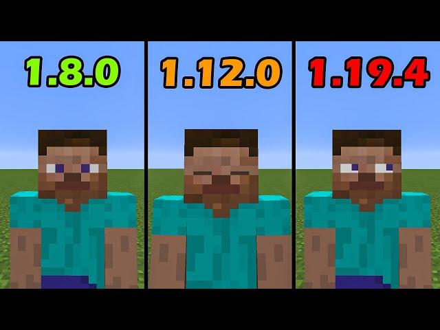 minecraft in 1.8.0 vs 1.12.2 vs 1.19.4