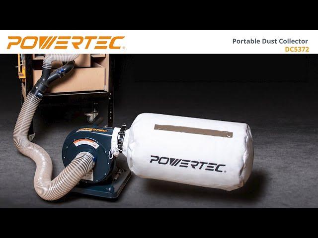 Portable Dust Collector POWERTEC (DC5372) - Woodworking Dust Collector, Woodwork Tools & Accessories