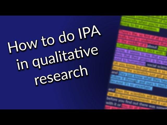 Interpretive phenomenology analysis and coding in qualitative research (IPA)