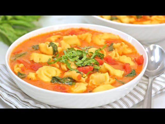 Creamy Tomato & Tortellini Soup | 20 Minute Dinner Recipe