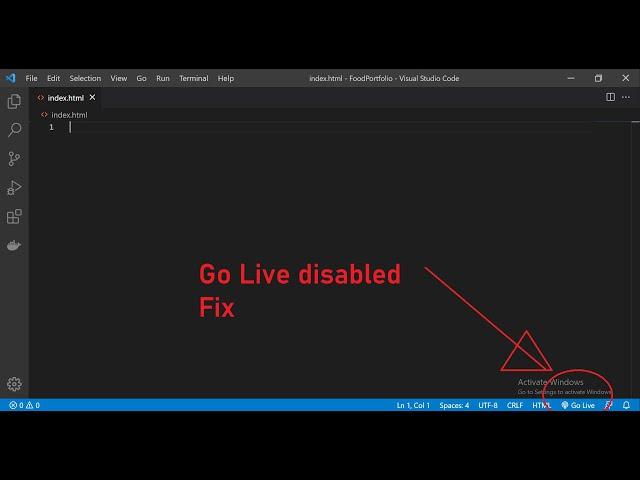 How To Solve Go Live Button Got Removed From VS Code Status Bar??