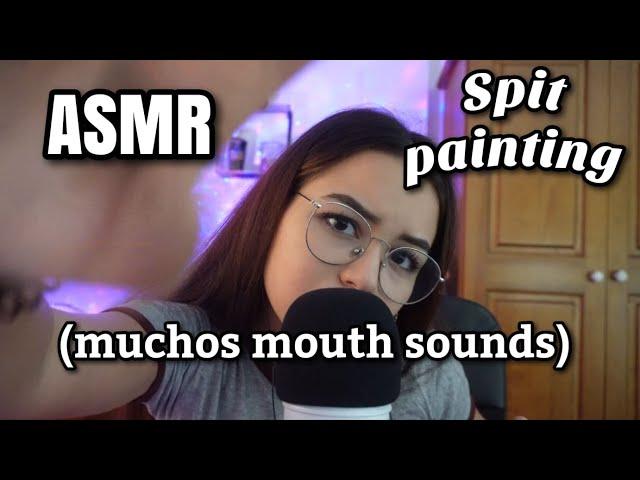 ASMR SPIT PAINTING #3Limpio tu carita! (Mouth sounds+Visual) ASMR español para dormir-Pandasmr