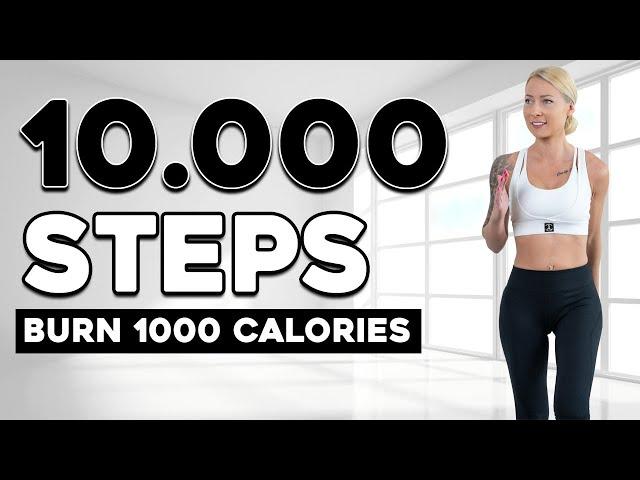 10000 STEPS INDOOR Walking Workout Calorie Burning Knee Friendly No Jumping 1000 Calories