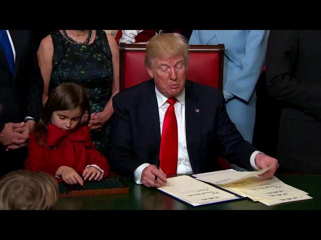 WATCH: FIRST DAY On The Job Donald Trump Signs New Laws