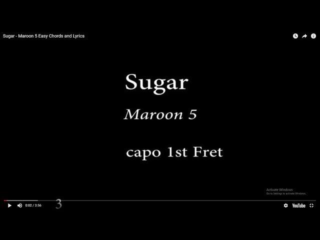 Sugar - Maroon 5 Easy Chords and Lyrics (1st fret)