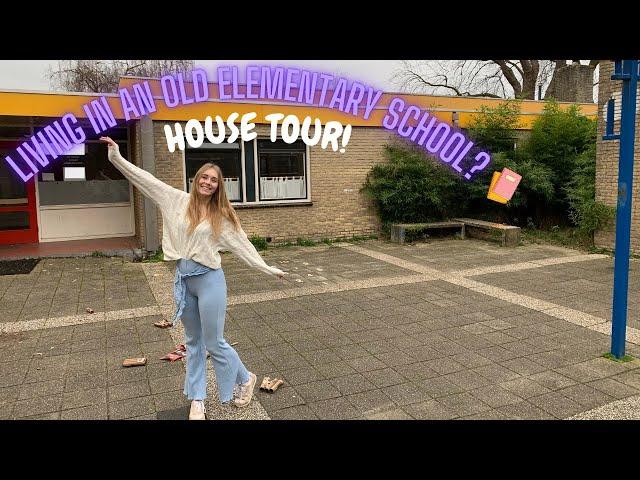 I'M LIVING IN AN OLD ELEMENTARY SCHOOL? HAUNTED?.. HOUSE TOUR!