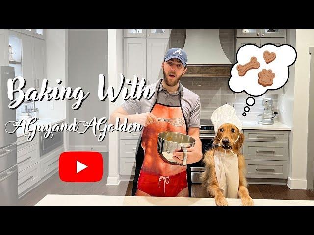 My Golden Retriever Teddys Favorite Treat! 4 Ingredient Homemade Dog Treats With Aguyandagolden!