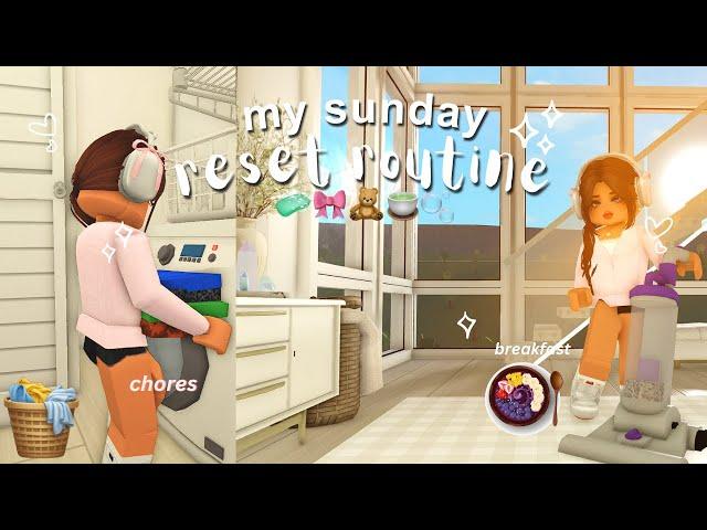   my SUNDAY RESET routine: productive vlog | bloxburg roleplay 