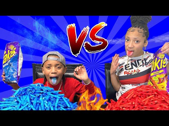 BLUE TAKIS VS RED TAKIS CHALLENGE