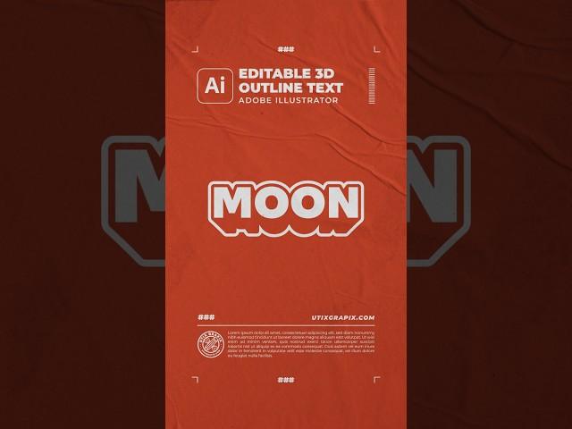 Editable 3D Outline Text Effect Adobe Illustrator