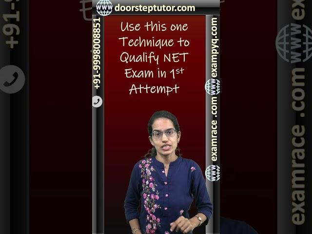 Use this one Technique to Qualify NET Exam in 1st Attempt @ doorsteptutor.com