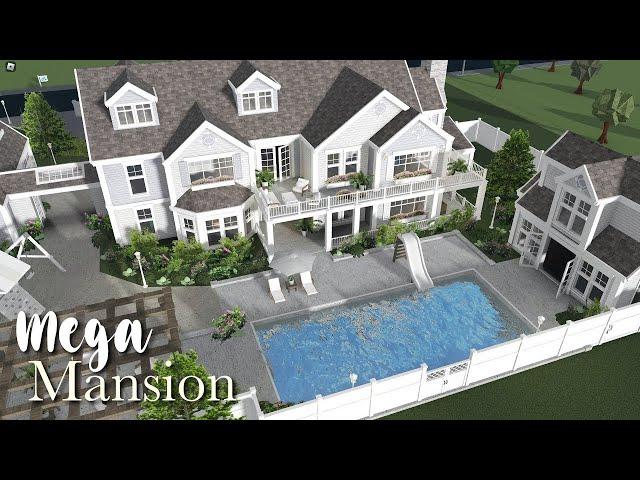 MEGA MANSION BLOXBURG SPEEDBUILD WITH GUEST HOUSE AND POOL *FIXED*