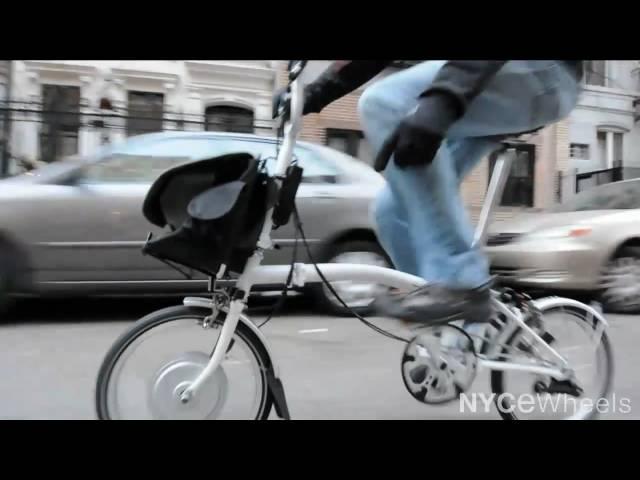 Electric Brompton bike, most compact electric folding bicycle