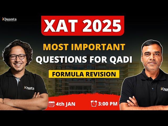 XAT 2025 : Most Important Questions for QADI | 4 hours Live Marathon