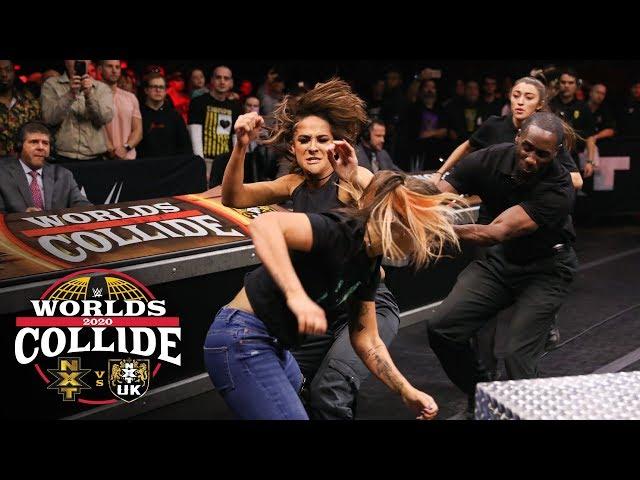Tegan Nox attacks Dakota Kai in the crowd, sparking an ugly brawl: WWE Worlds Collide, Jan. 25, 2020