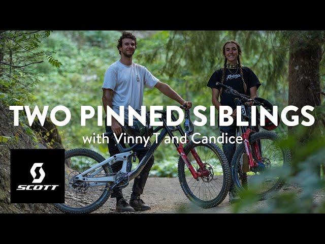 Two Pinned Siblings — Vinny T and Candice at Bike Park Châtel