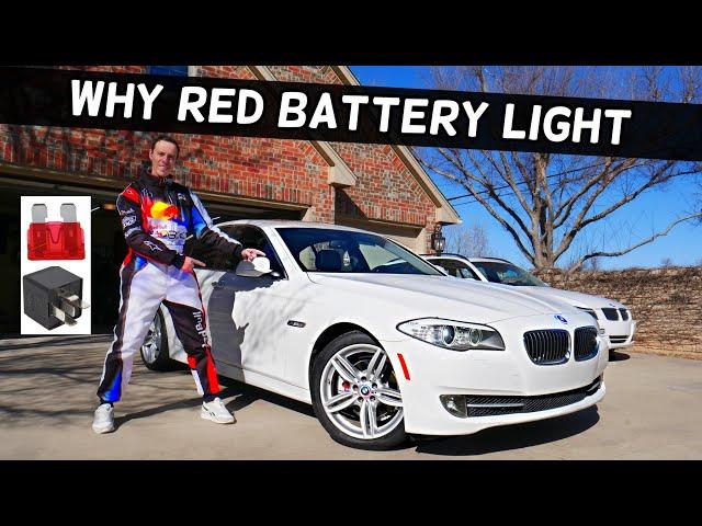 WHY RED BATTERY ON DASH BMW F10 F11 528i 535i 520i 530i 550i 518d 520d 525d 530d 535d