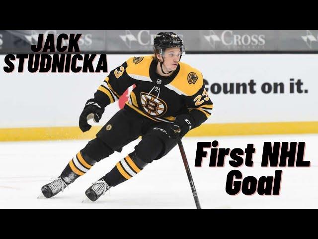 Jack Studnicka #23 (Boston Bruins) first NHL goal Jan 21, 2021