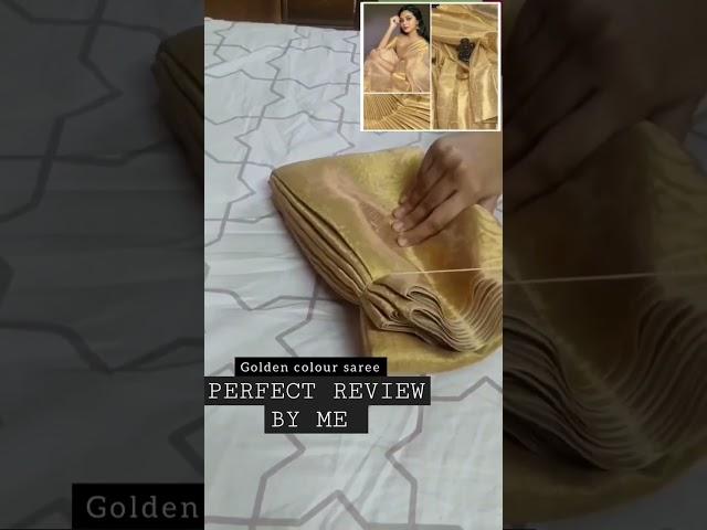 meesho haul gold colour saree s- 77557472 #review #unboxing #meeshohaul #women