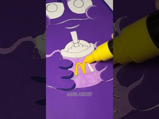 Drawing Grimace from McDonald’s with Posca Markers! Happy Birthday Grimace! #shorts