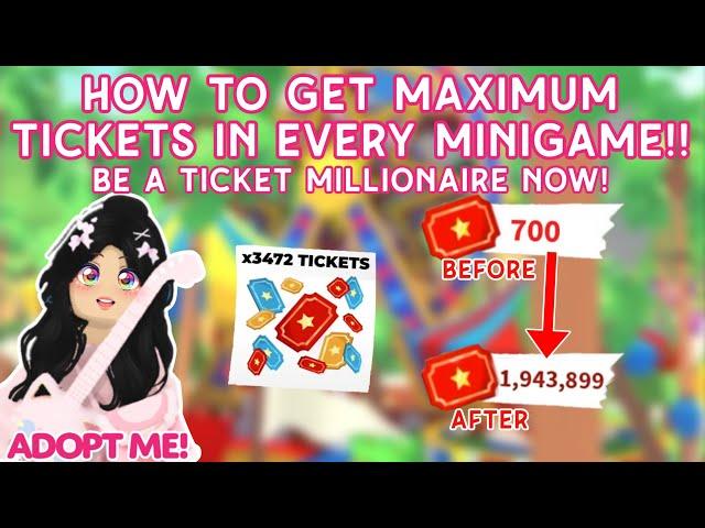 Ways on How To Get Maximum Tickets!! Get Maximum Tickets In The New Minigame!!️ #adoptme #roblox