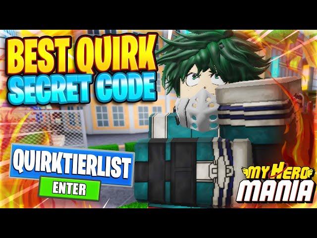 [New Codes] Best Quirk in My Hero Mania Tier list! (Strongest Quirks)