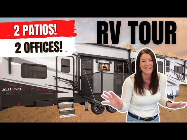 Tour our 44ft Toy Hauler | Alliance Valor 42v13 | FULL-TIME WORKING RV COUPLE