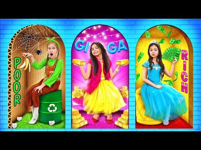 Girls participate in Rich vs Poor vs Giga Rich challenge