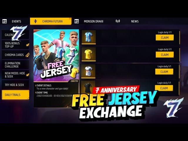 Free Jersey Exchange Event Free Fire || New Event Free Fire Bangladesh Server || Free Fire New Event