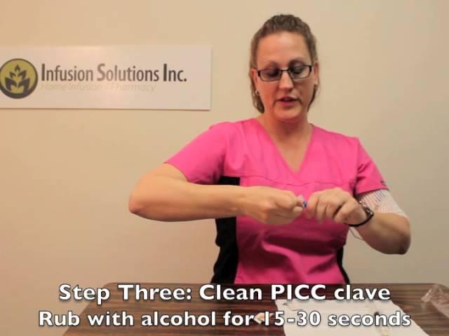 How to flush a PICC line