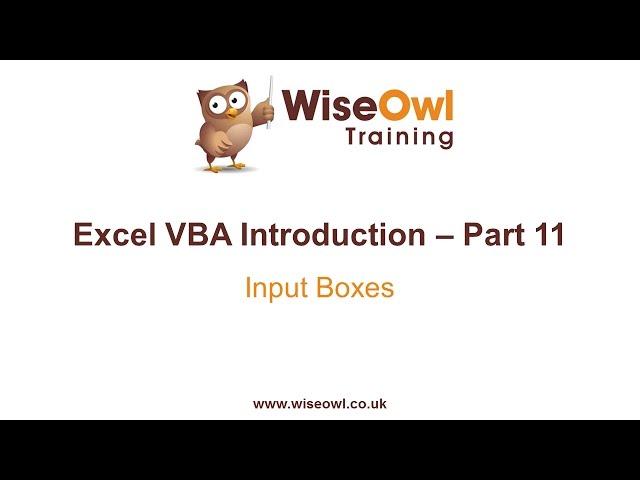 Excel VBA Introduction Part 11.1 - Input Boxes