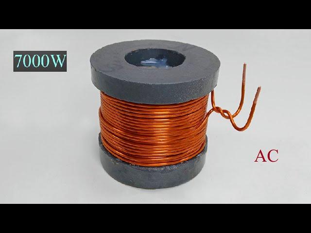 Get 230v free energy generator from copper coil and magnet powerful electricity With 3000RPM Motor