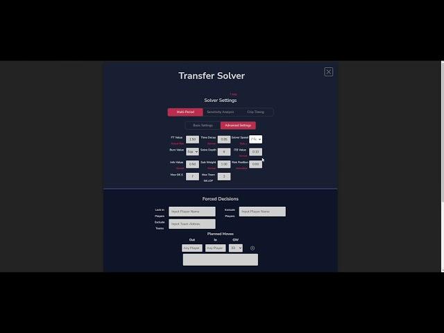 Solver Settings (Part 1) | FPL Review