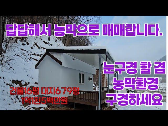 답답해서 농막으로 매매합니다.주변 환경 최상 횡성주말 주택#횡성주말주택#횡성전원주택 #횡성체류형쉼터 [11-2188]