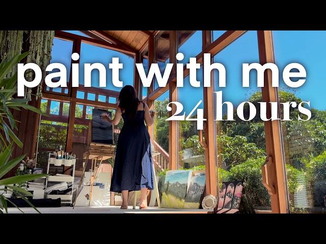 I painted for 24 hours  day in my life, art shopping, landscape artist diaries #studiovlog