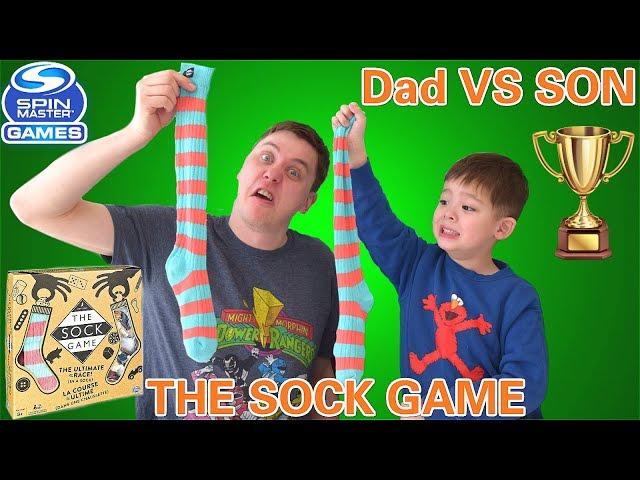 DAD VS SON The Sock Game Challenge! Fun Family Game By Spinmaster Games!