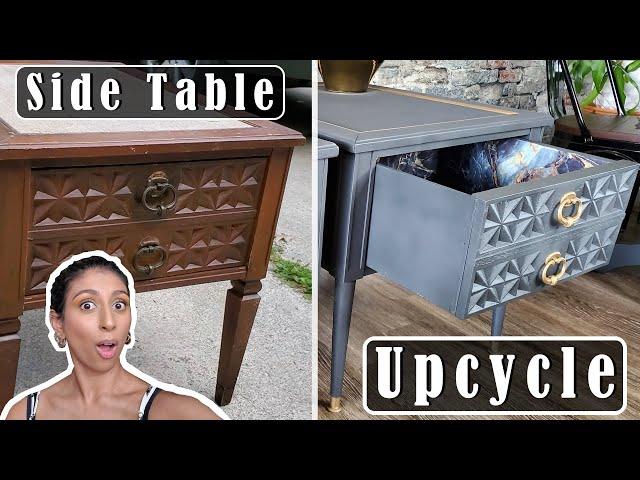 MID-CENTURY MODERN GLAM SIDE TABLE MAKEOVER | Eshi Jay