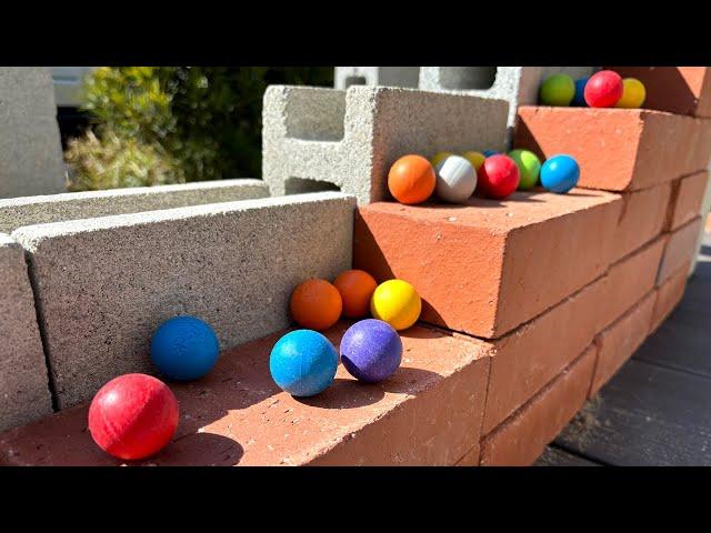 Marble Run ASMR  Brick stairs & right angle gutter