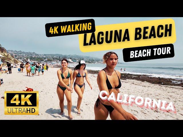  Laguna Beach Walk On Sunny Day With Ocean View and Beautiful People. Treadmill Walk in 4K!