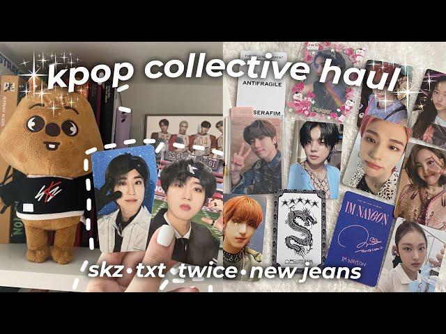 распаковка kpop карт и мерча stray kids, txt, twice, newjeans | kpop haul ep.13 