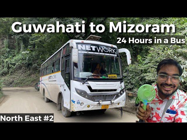 Guwahati to Aizawl (Mizoram) NIGHT SUPER Bus | 24 Hour Bus Journey in North-East | Network Travels