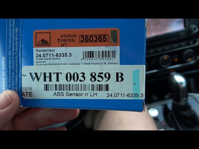 VW Passat 2016: Replacing the ABS wheel speed sensor