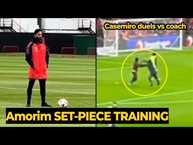 Amorim set-piece training before Liverpool game, look Casemiro DUELS with coach... | Man Utd News