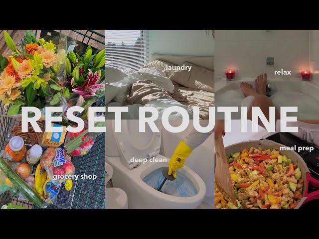 SUNDAY RESET ROUTINE  FALL deep clean, grocery shop, meal prep, fresh flowers, productive *relax*