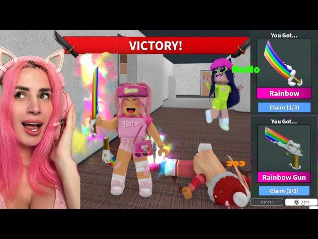 Купила РАДУЖНЫЙ НАБОР и опробовала на ЛЕРЧЕГ и ЛИСЕ Pink wins house ROBLOX MM2 @licarbxx@ler4eg_off