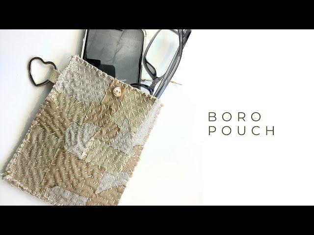 Sashiko boro Pouch Pattern Tutorial Mindful Hand Sewing