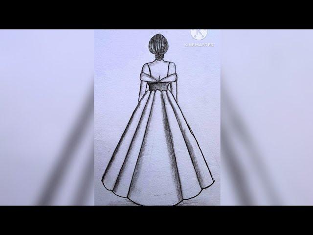 Girl From Back Side Drawing || Easy Drawing Step By Step || How To Draw a Girl