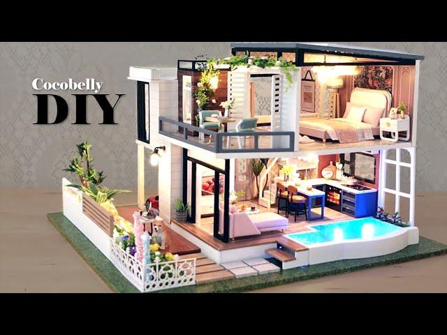 West Creek House Garden Villa DIY Miniature Dollhouse Crafts Relaxing Satisfying Video