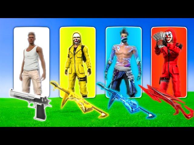 DRESS COLLECTION GUN COLOR CHALLENGE IN FREE FIRE || RJ ROCK